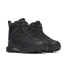 Black sneakers with gray accents on a white background
