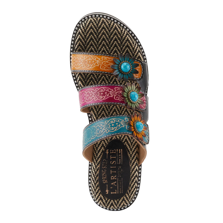 Women's Spring Step L'Artiste Maryse Sandals Color: Black Multi 6