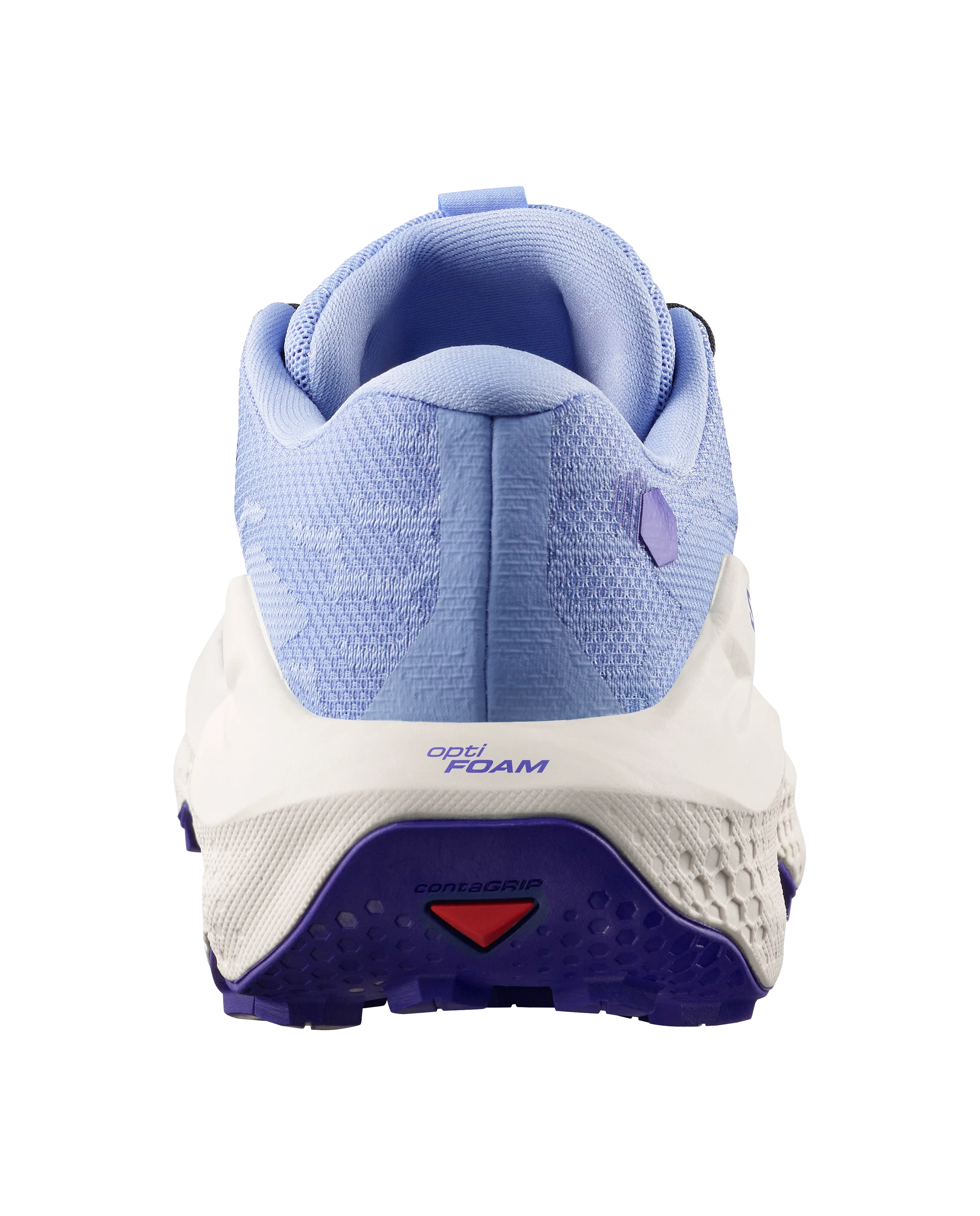 Blue and white athletic shoe with 'Open Foam' text on a white background