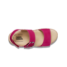 Pink sandal with 'Samuel Hubbard' branding on a white background