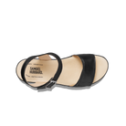 Black sandal with 'Samuel Hubbard' branding on a white background