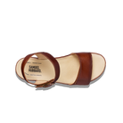 Brown sandal with 'Samuel Hubbard' branding on a white background