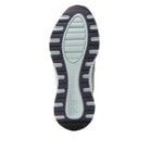 Close-up of a shoe sole with 'RBI' branding on a white background