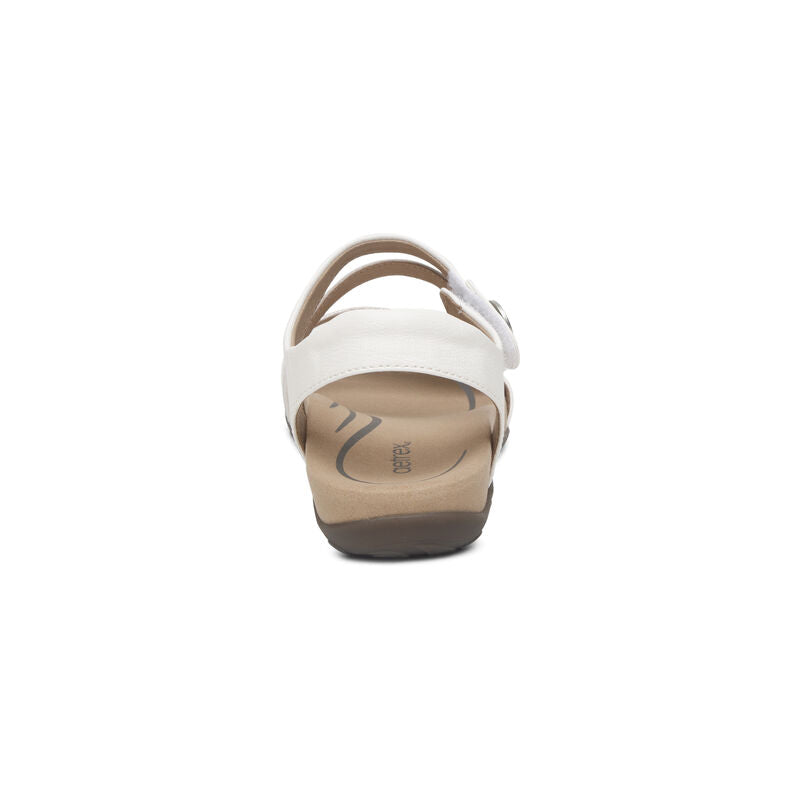 Women's Aetrex Jess Adjustable Quarter Strap Sandal Color: White 6