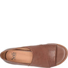 Brown shoe with 'Sofft' branding on a white background