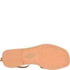 Peach-colored sandal sole with 'Sofi' brand logo on a white background