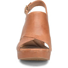 Brown wedge sandal on a white background
