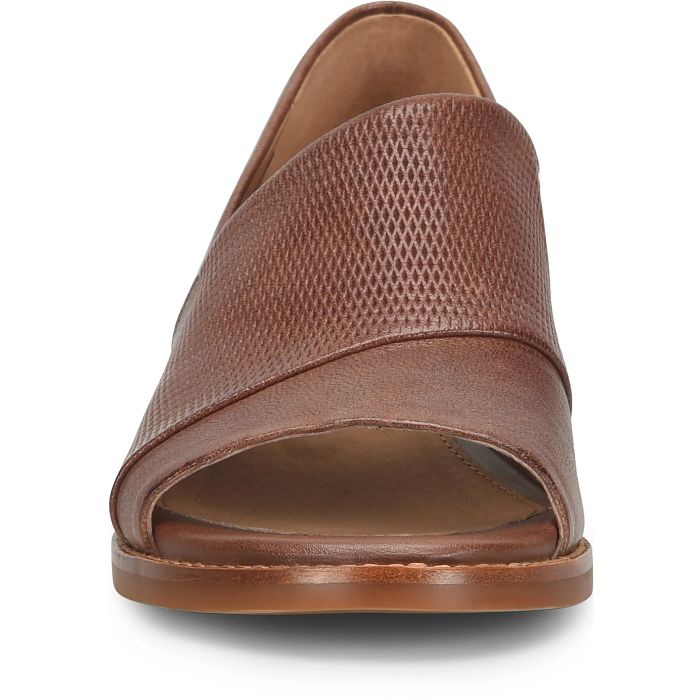 Brown open-toe sandal on a white background