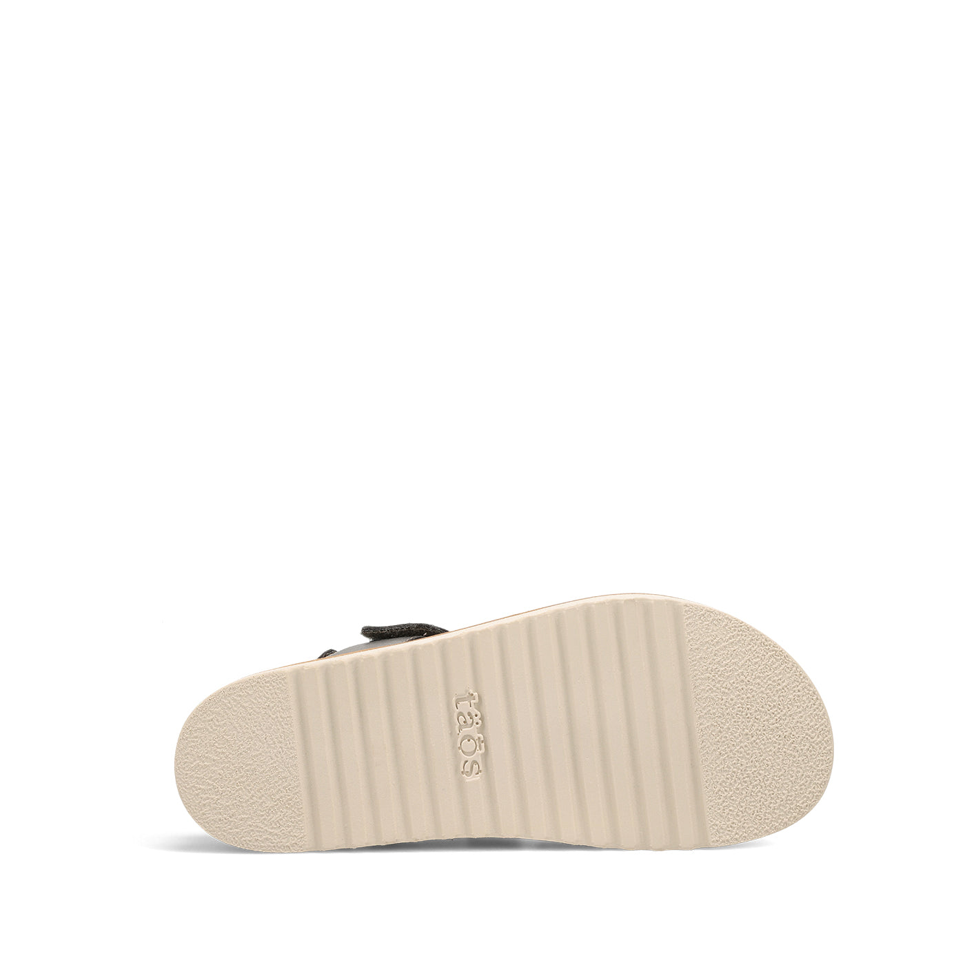 Beige sandal sole with 'ToaS' branding on a white background