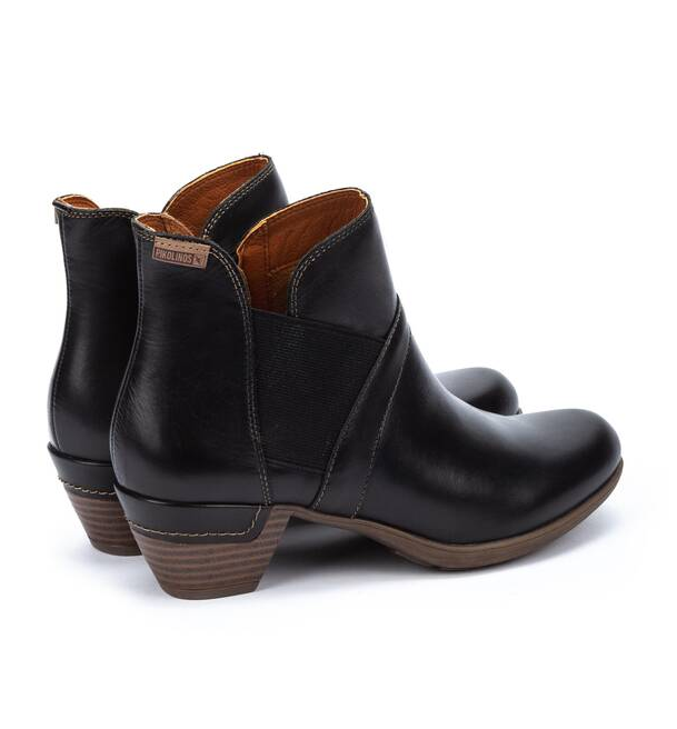 Women's Pikolinos Rotterdam Leather Ankle Boots Color: Black