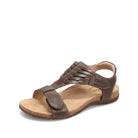 Brown sandal with a white background