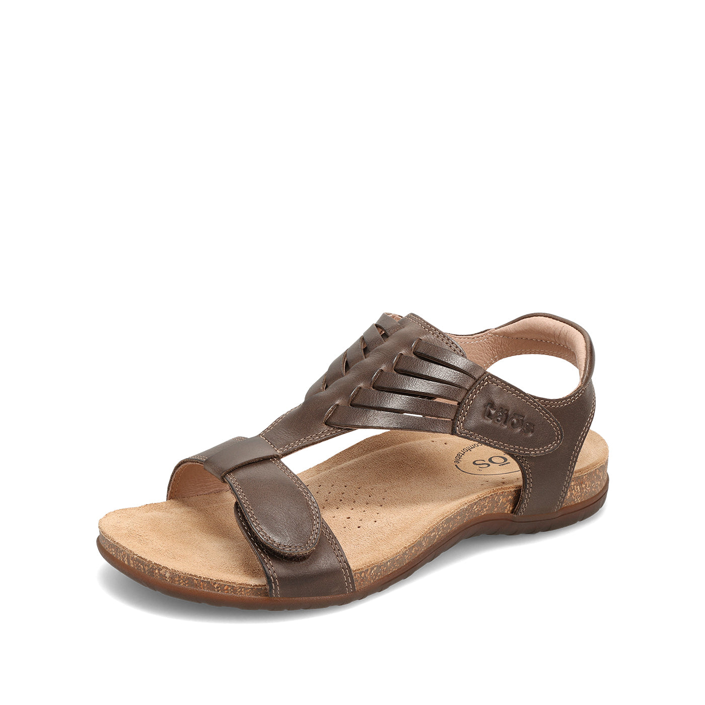 Brown sandal with a white background
