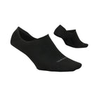 Black no-show socks on a light gray background