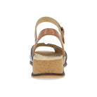 Brown sandal with cork sole on a white background