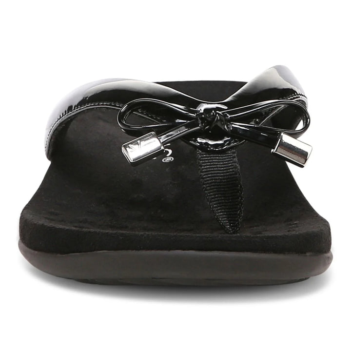 Women's Vionic Bella Toe Post Sandal Color: Black  8