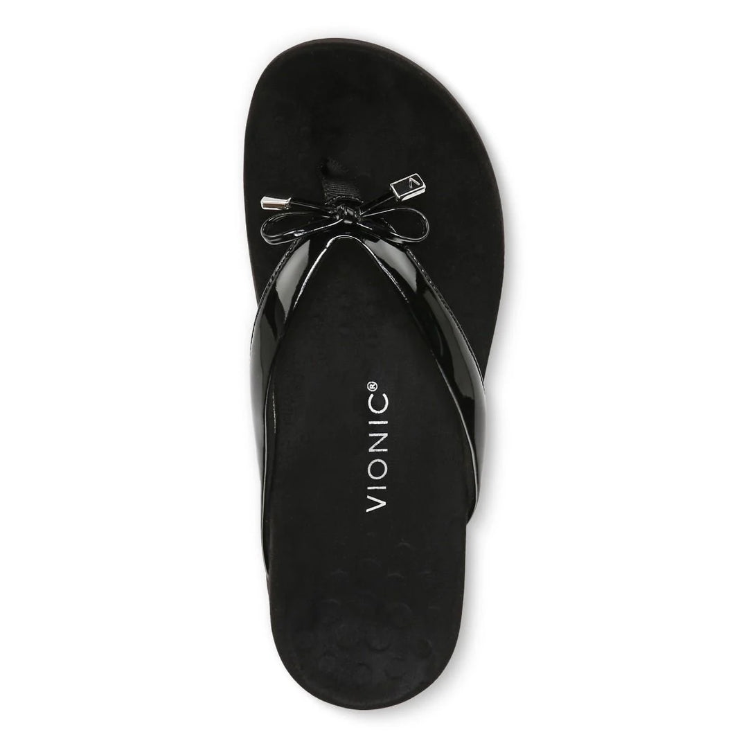 Women's Vionic Bella Toe Post Sandal Color: Black  6