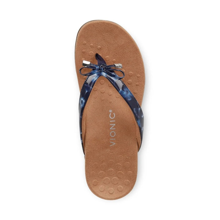 Women's Vionic Bella Toe Post Sandal Color: Navy Poppy  6