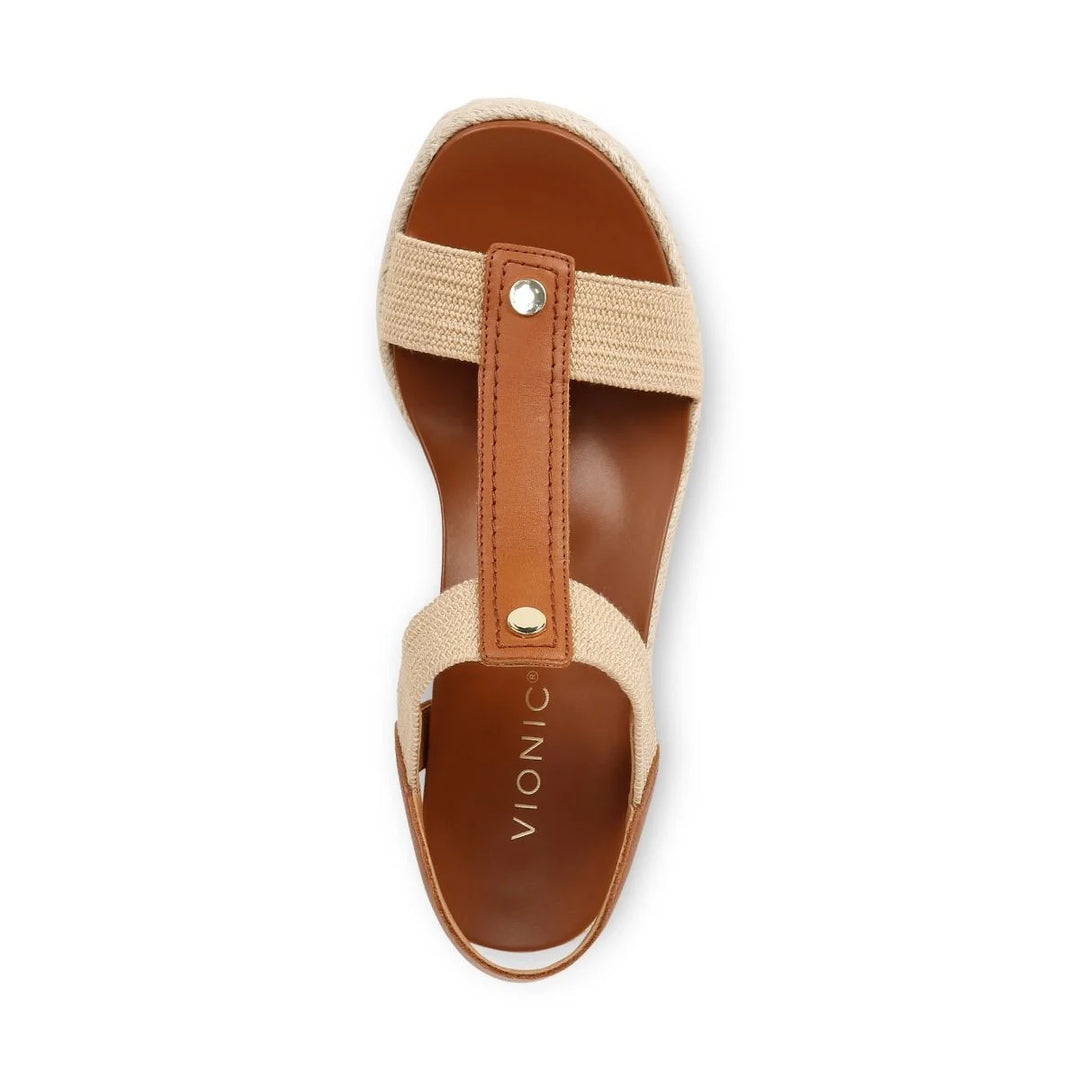 Women's Vionic Calera Wedge Color: Camel Leather  5