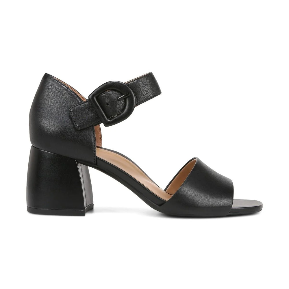 Women's Vionic Chardonnay Heeled Sandal Color: Black Leather  2