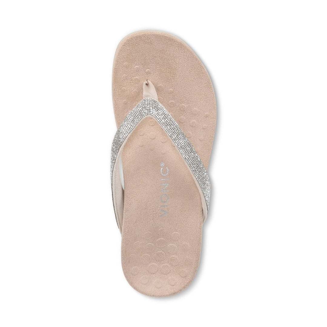Women's Vionic Dillon Shine Toe Post Sandal Color: Cream  7