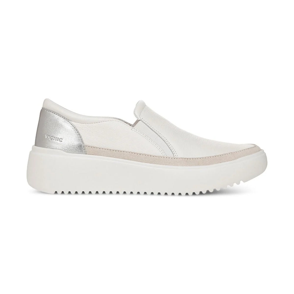 Women's Vionic Kearny Platform Slip On Sneaker Color: White Leather  2