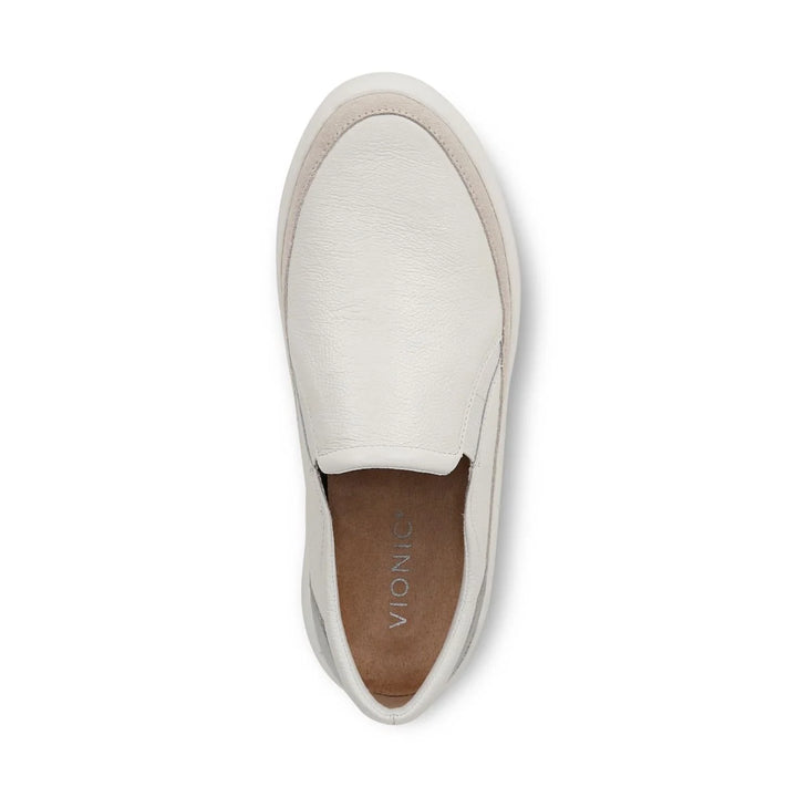 Women's Vionic Kearny Platform Slip On Sneaker Color: White Leather  6