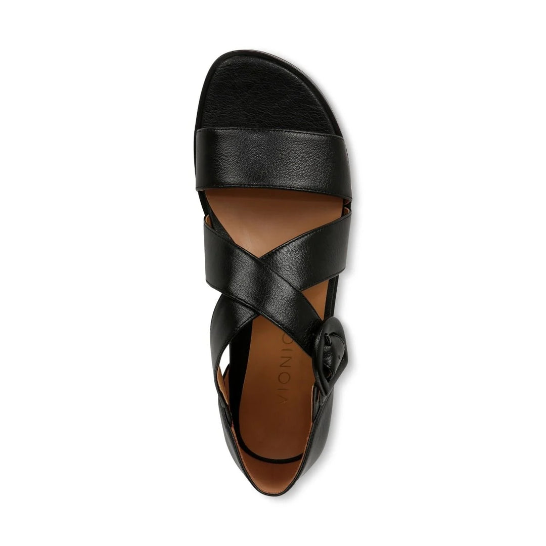 Women's Vionic Pacifica Strappy Sandal Color: Black Leather  6