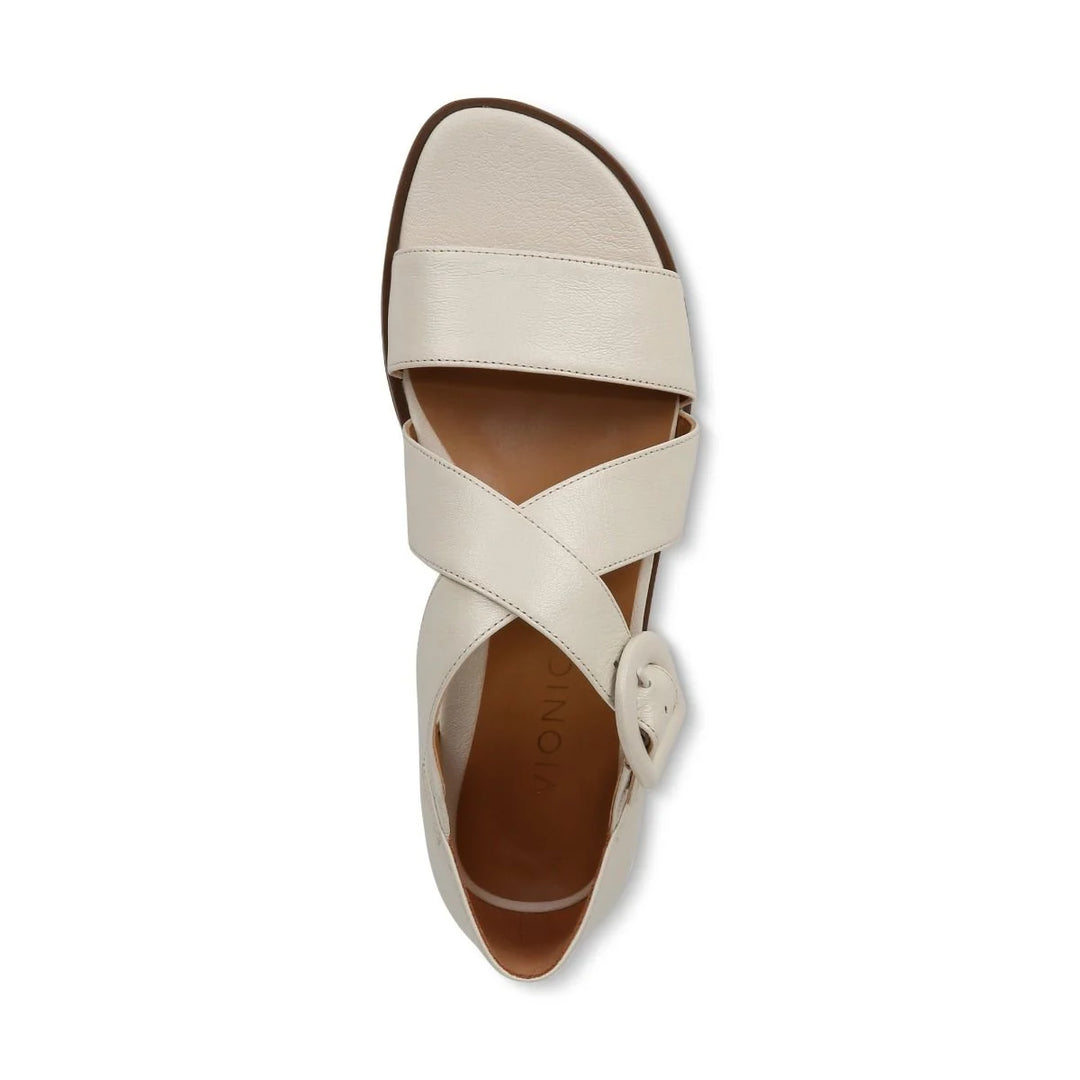 Women's Vionic Pacifica Strappy Sandal Color: Cream Leather 7