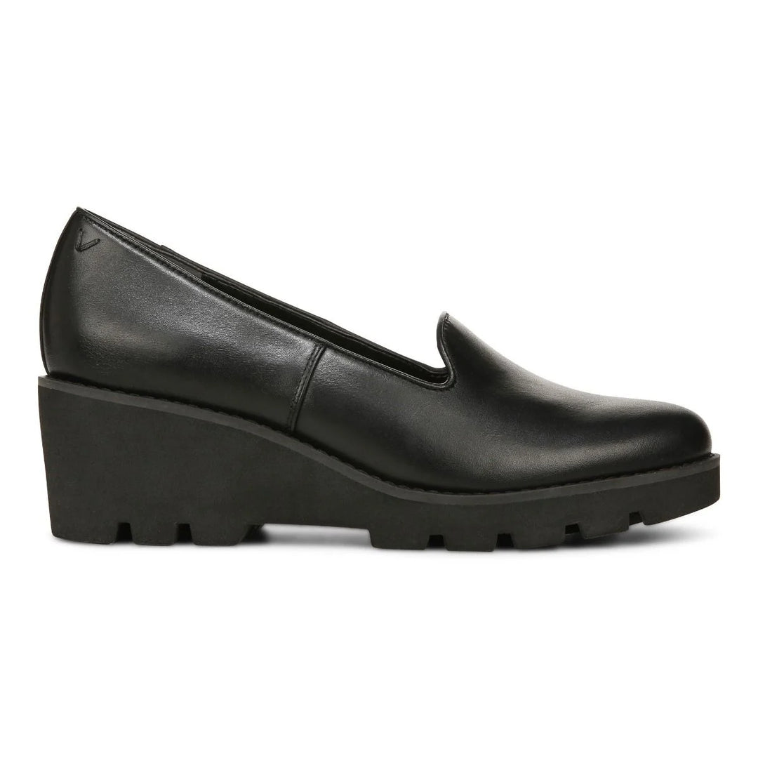 Women's Vionic Willa Wedge Color: Black Leather