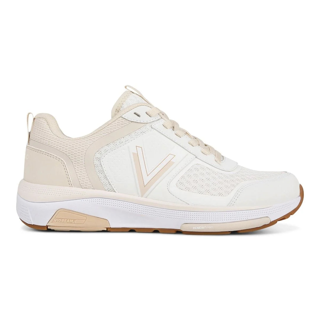 Women's Vionic Walk Strider Sneaker Color: White Cream