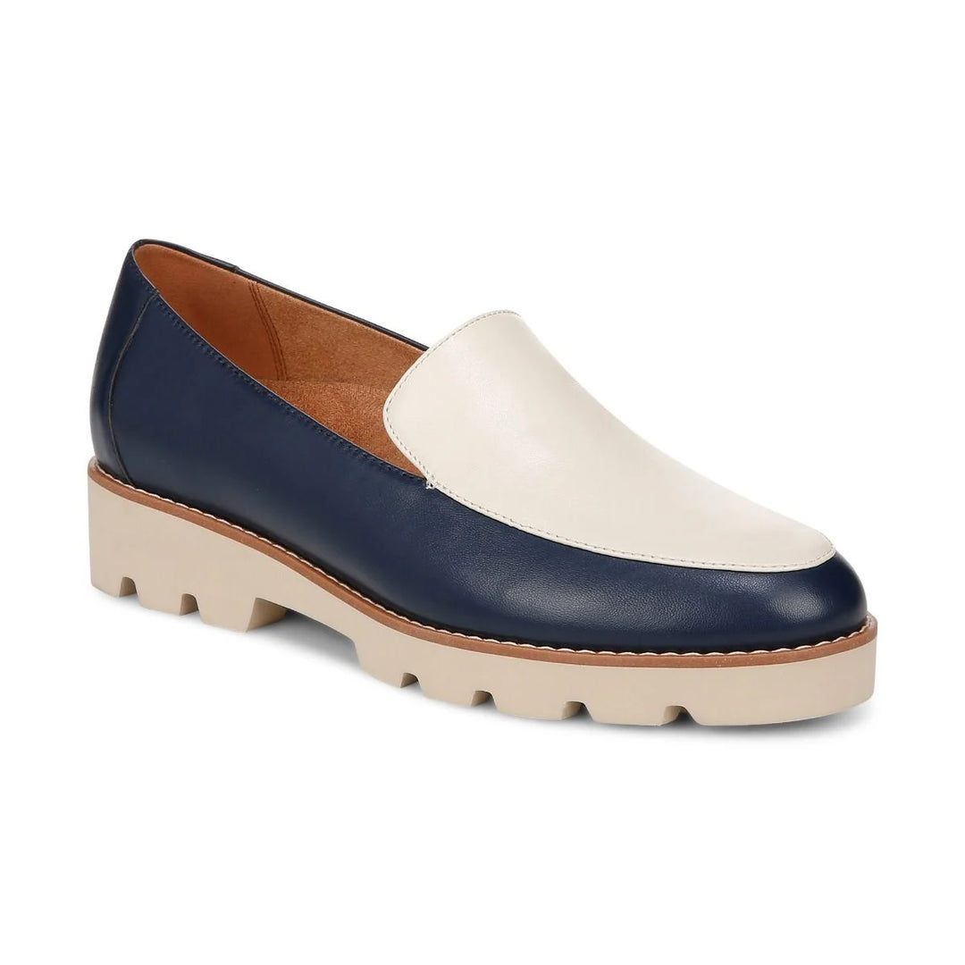 Women's Vionic Kensley Loafer Color: Navy Cream Leather  1