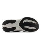 Close-up of a shoe sole with black and white design on a white background