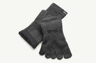 Pair of gray toe socks with 'LEMS' branding on a white background
