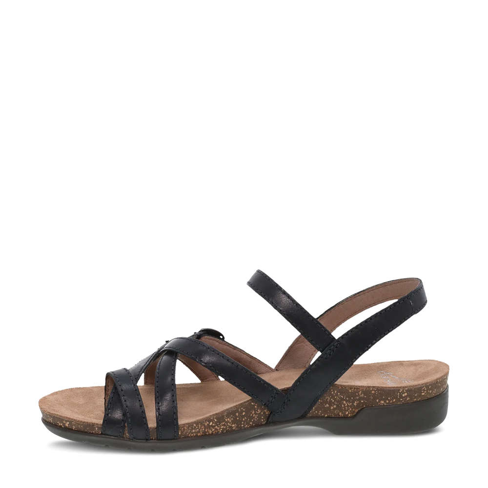 Women's Dansko Roslyn Color: Black Waxy Burnished Sandal 2