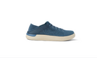Blue sneaker with white sole on a white background