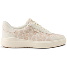 White sneaker with subtle pattern on a white background