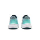 Pair of teal and gray sneakers on a white background