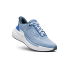 Blue athletic shoe on a black background