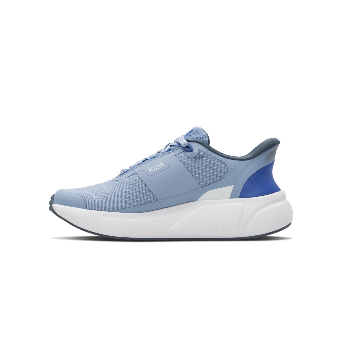 Blue running shoe on a white background