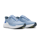 Pair of blue athletic shoes on a black background