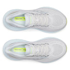 White running shoes with a neutral sole on a white background