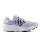Purple running shoe with New Balance logo on a white background