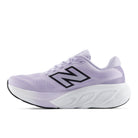 Purple running shoe with New Balance logo on a white background