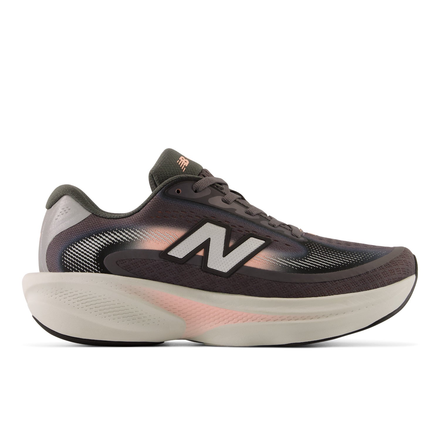 Sneaker with floral pattern and beige swoosh logo on a white background