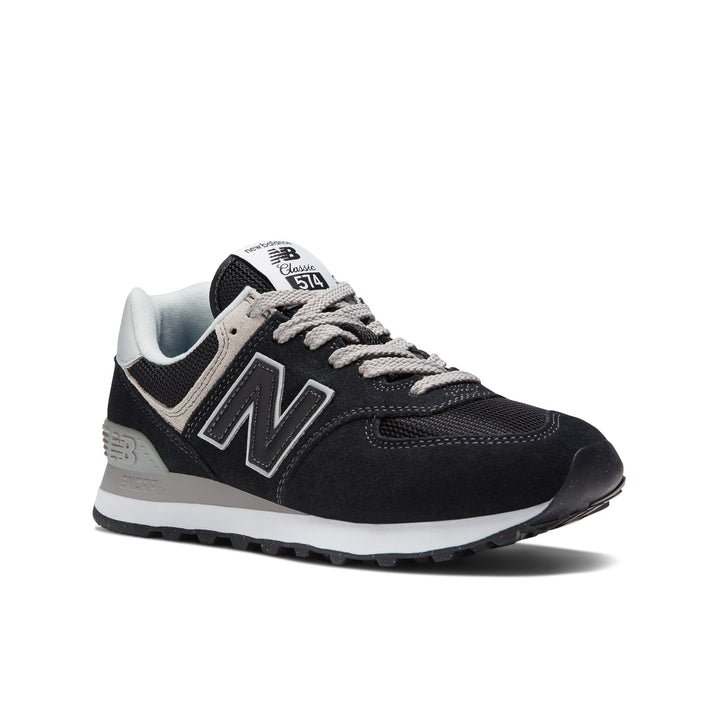 Women's New Balance 574 Core Color: Black with White  7