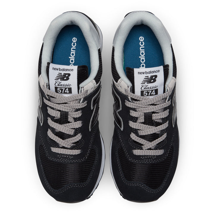Women's New Balance 574 Core Color: Black with White  3