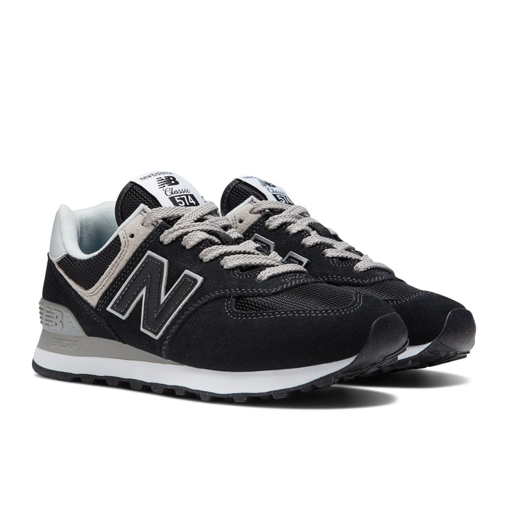 Women's New Balance 574 Core Color: Black with White  4
