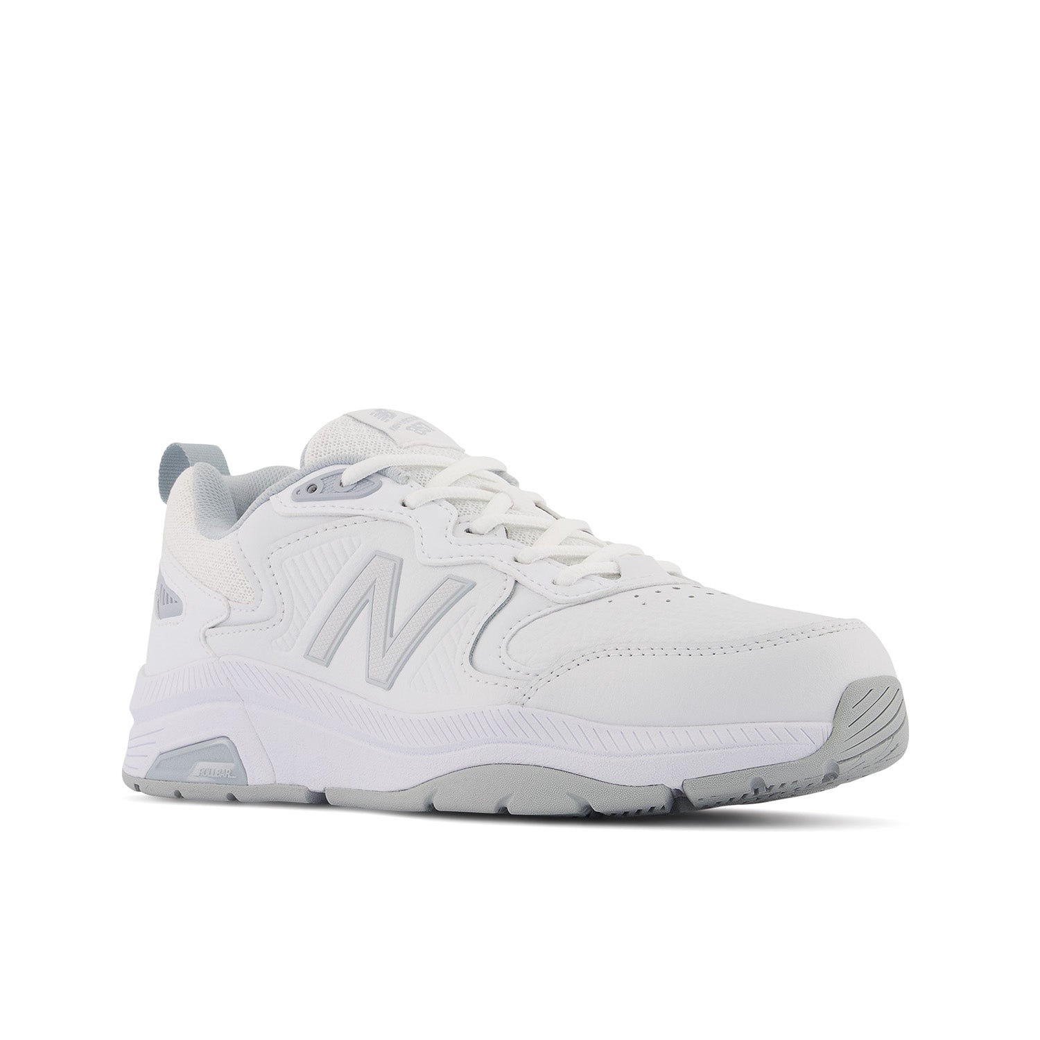 Women's New Balance WX857V3 Color: White with Cyclone – Brown's