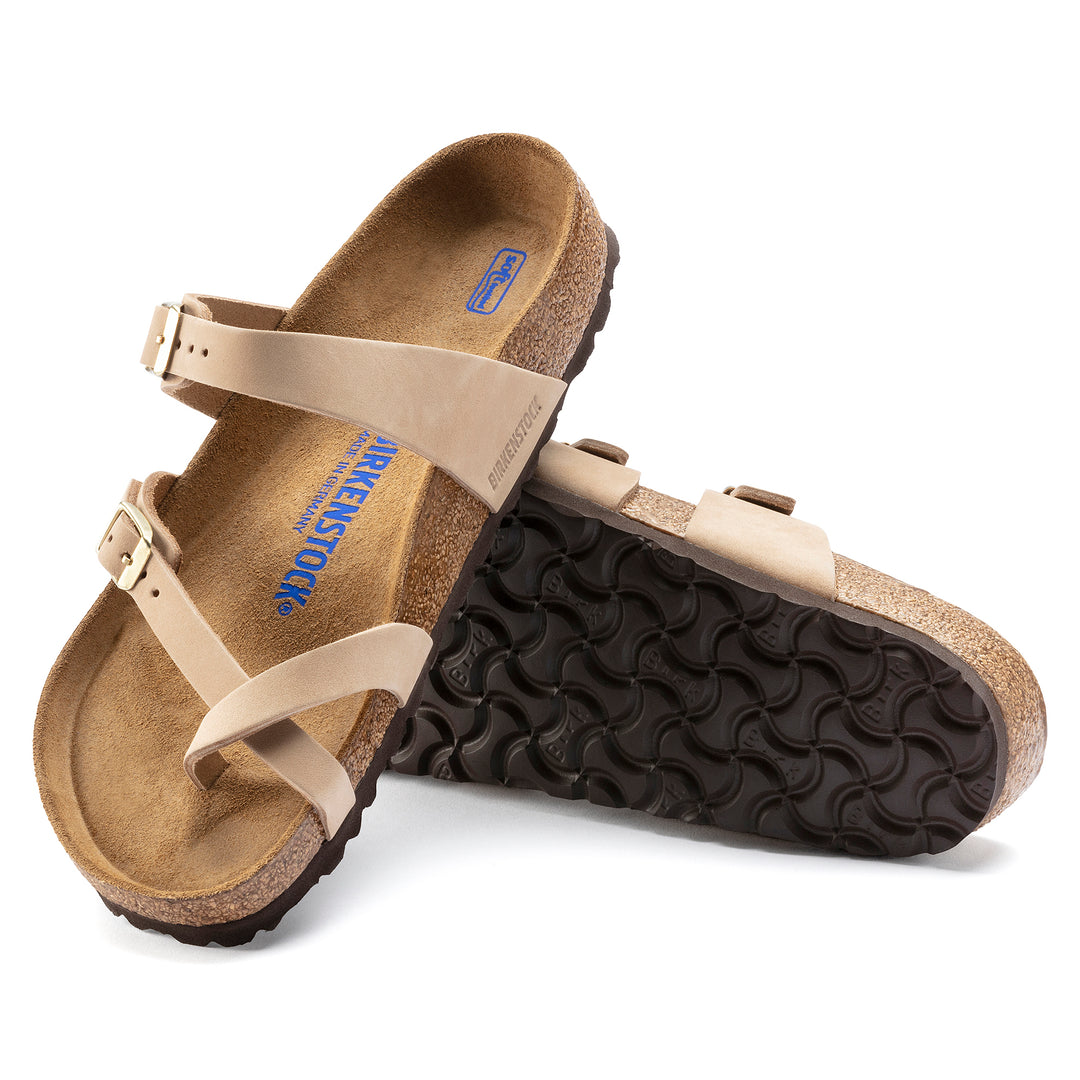Women's Birkenstock Mayari Soft Footbed Nubuck Leather Color: Sandcastle