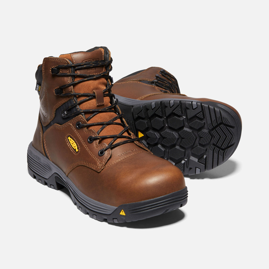 Men's Keen Chicago 6" Internal Met Waterproof Boot (Carbon-fiber Toe) Color: Tobacco/Black